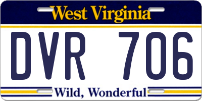 WV license plate DVR706