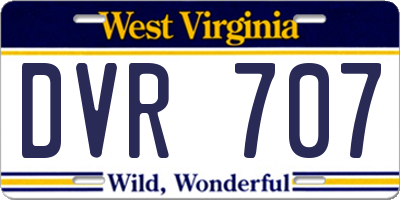 WV license plate DVR707