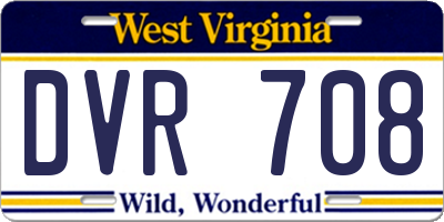 WV license plate DVR708