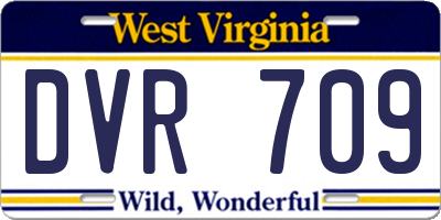 WV license plate DVR709