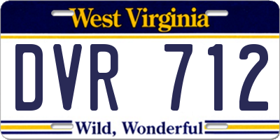 WV license plate DVR712