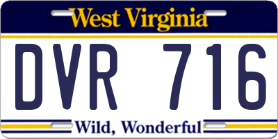 WV license plate DVR716