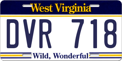 WV license plate DVR718