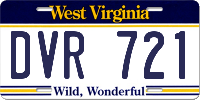 WV license plate DVR721