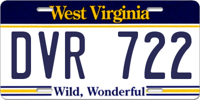 WV license plate DVR722