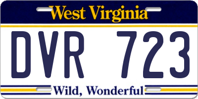 WV license plate DVR723
