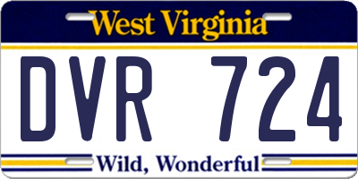 WV license plate DVR724