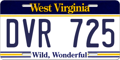 WV license plate DVR725
