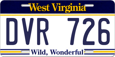 WV license plate DVR726