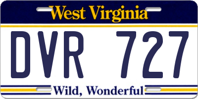 WV license plate DVR727