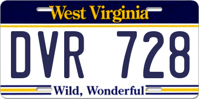 WV license plate DVR728
