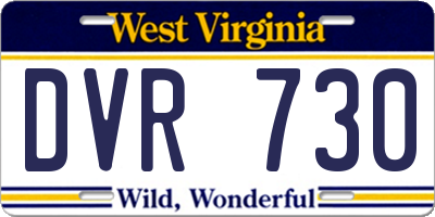 WV license plate DVR730