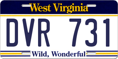 WV license plate DVR731