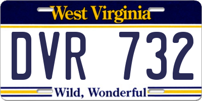 WV license plate DVR732