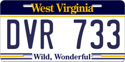 WV license plate DVR733