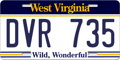 WV license plate DVR735