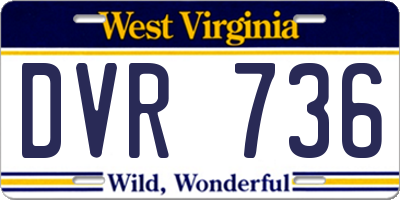 WV license plate DVR736