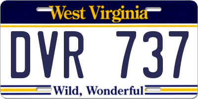 WV license plate DVR737