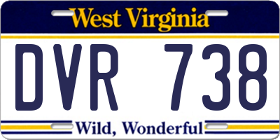 WV license plate DVR738