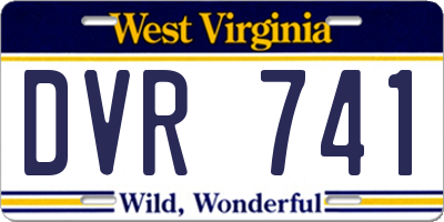 WV license plate DVR741