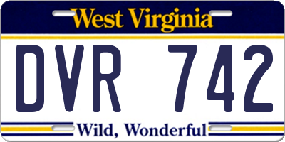 WV license plate DVR742