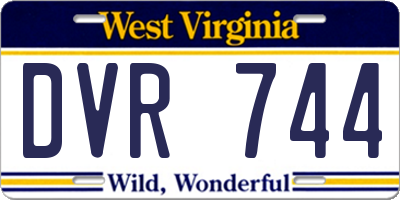 WV license plate DVR744