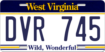 WV license plate DVR745