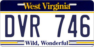 WV license plate DVR746