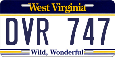 WV license plate DVR747