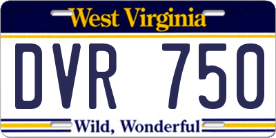 WV license plate DVR750