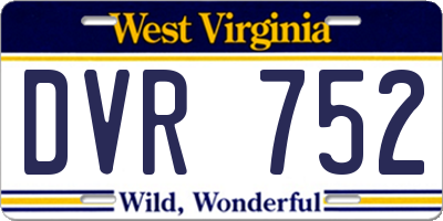 WV license plate DVR752