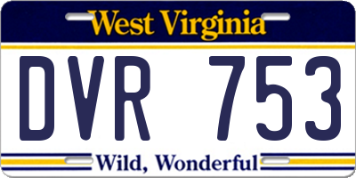 WV license plate DVR753
