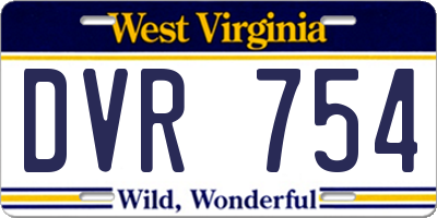 WV license plate DVR754