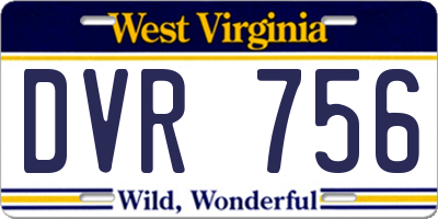 WV license plate DVR756