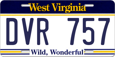 WV license plate DVR757
