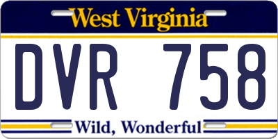 WV license plate DVR758