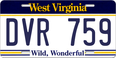 WV license plate DVR759