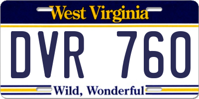 WV license plate DVR760