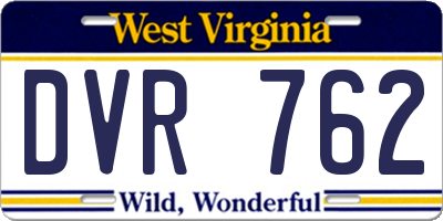 WV license plate DVR762
