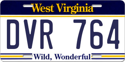 WV license plate DVR764