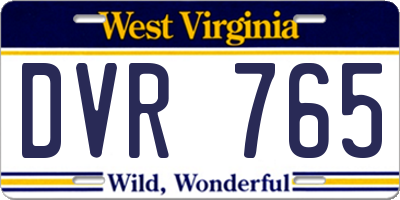 WV license plate DVR765