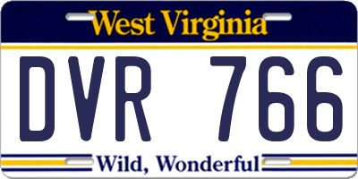 WV license plate DVR766