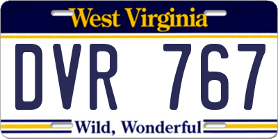 WV license plate DVR767