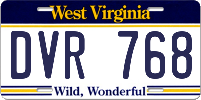 WV license plate DVR768