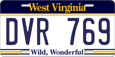 WV license plate DVR769