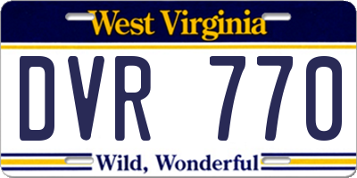 WV license plate DVR770