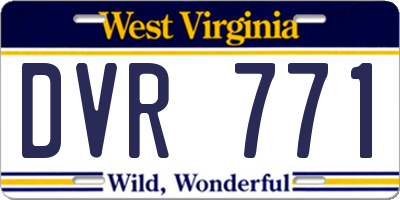 WV license plate DVR771