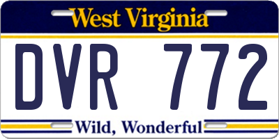 WV license plate DVR772