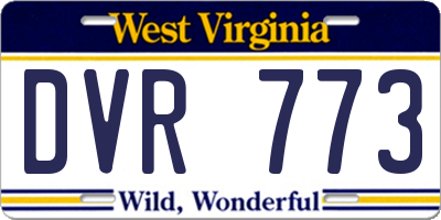 WV license plate DVR773