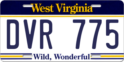 WV license plate DVR775